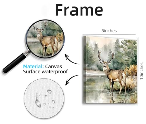 Image of Frimeeme Framed Farmhouse Hunting Animal Wall Art, 8x10 Inch, Set of 4