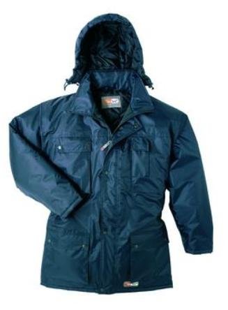 Juba Parka básica acolchada de poliéster sobre recubrimiento de PVC, Azul marino - SIZE: L