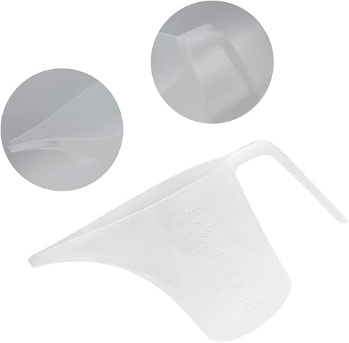 Miniatura 4 de Paquete de 4 jarras de embudo de plástico, taza medidora con boquilla larga, gran capacidad, fácil de verter, perfecta para moldes para hornear,