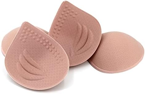 Bra Pads Inserts 2 Pairs Removable Bra Pads Sewn Padded for Women's Sports Bra Cups Insert or Swimsuit-Pink-M