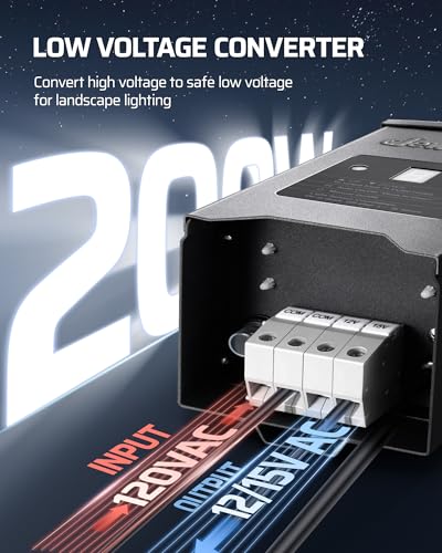 Dewenwils HCLT04A 200W Weatherproof Low Voltage Landscape Lighting Transformer, 120V To 12/15V Ac, Metal Low Voltage Landscape Transformer thumb #1