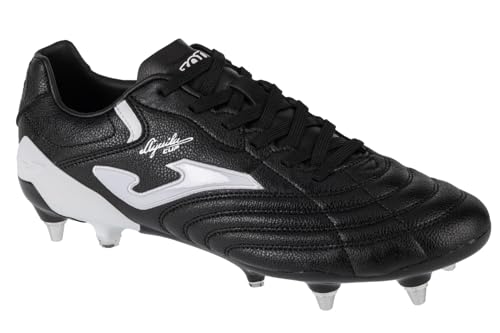 Joma Aguila Cup 2401 Blanco Soft Ground, Stivaletti Bassi con Lacci Uomo, Nero Bianco, 44.5 EU