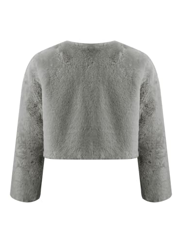 Faux Fur Coats for Kids Girls Bolero Shrug Long Sleeve Warm Cardigan Tops2