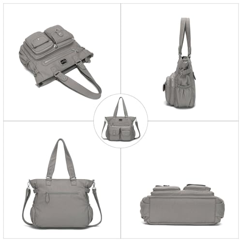 Image of KL928 Large Purses for Women Shoulder Bag Tote Handbags Stylish Vegan Leather Hobo Bags Ladies, A-Black-4 | Large