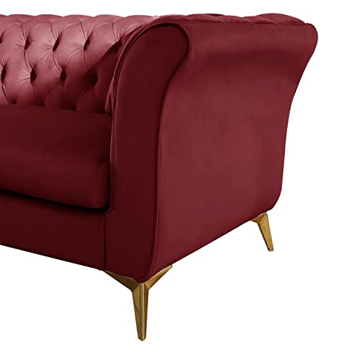 Image of Supernal 3 Seater Sofa Set with Brass Legs Perfect Gives Luxurious Look for Home /Living Room /Office /Guest Room /Hotels /Lounge