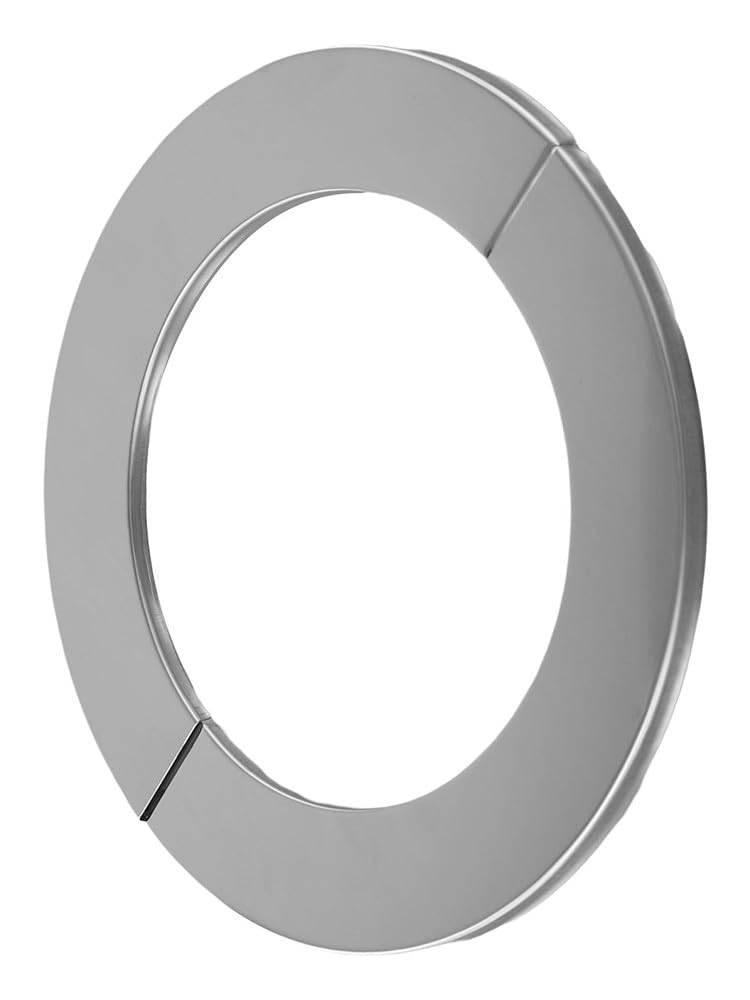 Cubierta de tubo decorativa de acero diseñada para calentador de agua de gas y ducha con configuración dividida, instalación sin esfuerzo, 80 mm, acero inoxidable plateado (120 mm)