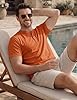TACVASEN Men's T-Shirts Smart Casual Short Sleeve Tshirts Cotton T Shirts for Men UK Quick Dry Summer Grandad Tops Dark Orange 3XL #1