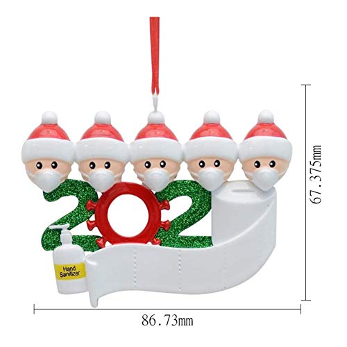 Pingente de Natal EFINNY 2021, ornamentos personalizados Covid Quarentine Survivor Family of 2 com m