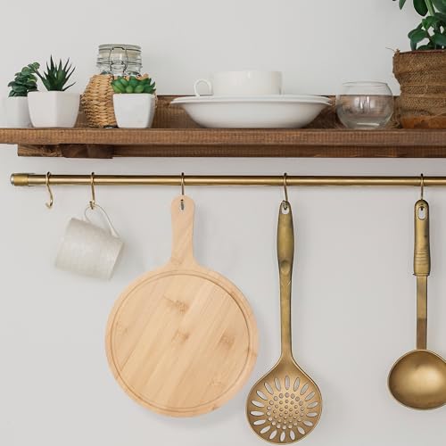 Juego de 10 tablas de cortar redondas de bambú con mango miniatura 7