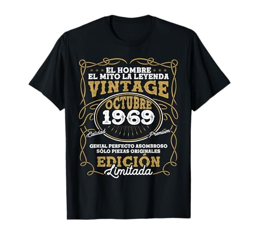 Octubre 1969 Vintage - 53 años Regalo Cumpleaños Hombre Camiseta