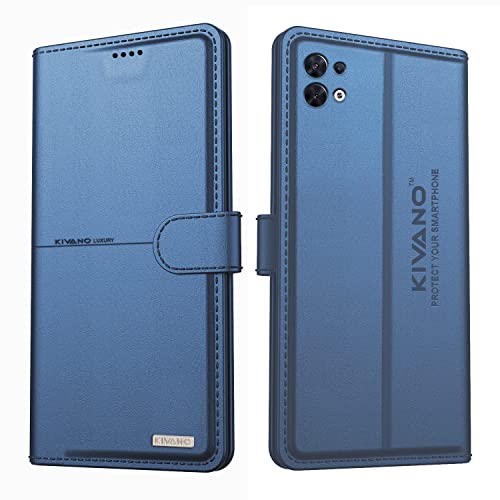 Image of KIVANO Oppo Reno 8 5G Professional Series Wallet Case | Luxurious Design | Premium | PU Leather Flip Case Back Cover - Dark Blue