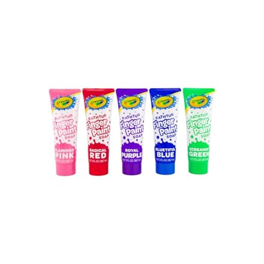 Crayola Bathtub Fingerpaint 5 Color Variety Pack, 3 Ounce Tubes (Bluetiful Blue, Screamin' Green, Radical Red, Flamingo Pink, Royal Purple)