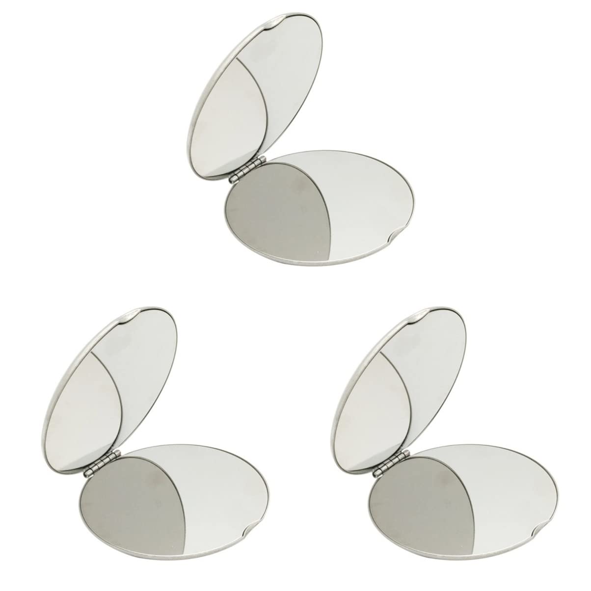 Miroir compact double face en inox minkissy pour retouches maquillage de précision