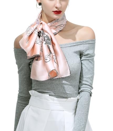 35"x35" Large Square Printed 100% Mulberry Silk Charmeuse Scarf with Hand-Rolled Edges2