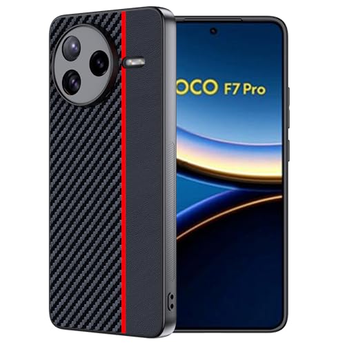 FDHYFGDY Funda para Xiaomi Poco F7 Pro, resistente a los arañazos, a prueba de golpes, protección de cámara, protección de cámara [fibra de carbono] funda para Poco F7 Pro