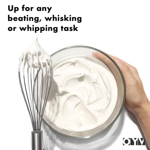 Image of OYV 12 inch Whisk for Cooking, Ergonomic Handle, Dishwasher Safe 18 /10 Stainless Steel Whisk, Professional Kitchen Wire Whisk, Perfect for Blending, Whisking, Baking, and Beating
