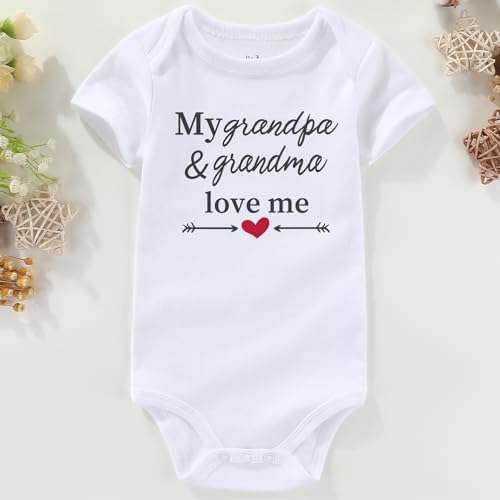 My Grandpa Grandma Loves Me Baby Clothes infant outfits Grandparents present newborn Bodysuits2