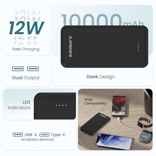 Image of Ambrane Neos 11 10000mAh Power Bank Black