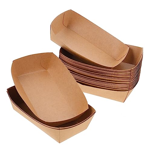 Alipis 100Pcs Oil Food Holder Trays for Snacks Hot Dogs and Fried Foods Box for Parties Picnics and Events