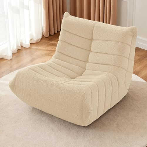 Image of HABUTWAY Bean Bag Chairs Fireside Lazy Floor Sofa,Single,Khaki