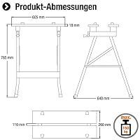 Meister Werk-und Spanntisch-150 kg Tragkraft-Große Arbeitsfläche-Aufgedruckte Skala & Winkelangaben-Klappbar-Vielseitig verstellbar/Werkbank mit Spannbacken/Arbeitstisch/9079100, Gemalt – Ansicht 2