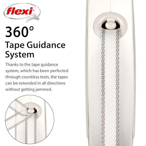 Laisse rétractable pour chien Flexi blanche taille M anti-nœuds
