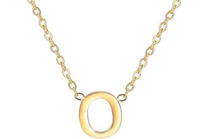 Initial Necklaces for Women Girls 14K Gold Plated Letter O Pendant Necklace...