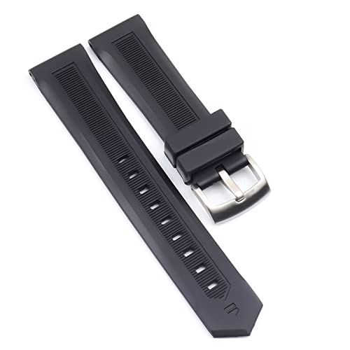 Bracelet silicone noir 20mm pour remplacer votre strap de montre