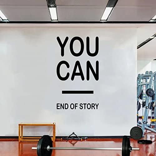 AnFigure Inspirational Wall Decals, Gym Wall Decor, Quotes Office Motivational Positive Sports Exercise Fitness Workout Women Yoga Basketball Home Art Decor Vinyl Stickers You Can End of Story 11″x19″