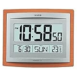 Casio Id-15s-5 Wall and Table Wood Grain Pattern Clock Temperature Digital Auto Calendar Thermo Larg