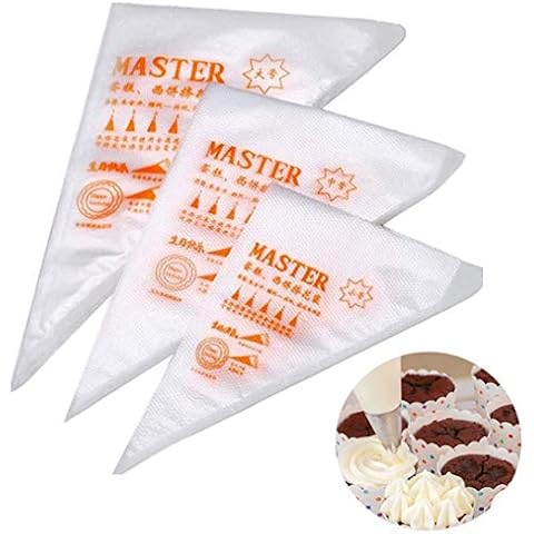 150 Pcs Plastic Pastry Bags, 3 Sizes Disposable Pastry Bags, Plastic Icing Piping Bags, Disposable Cream Pastry Bags for Cake Decoration, Cookies, Desserts and Cupcakes Cover