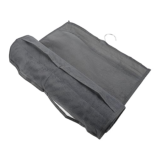 OUNONA Hanging Wardrobe Organizer with Dual Side Compartment Storage Bag for Socks Underwear and Bras Space Saving Closet Grey for Efficient Home Organization