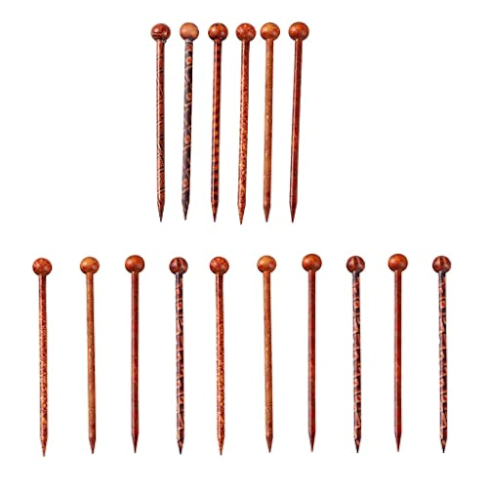 16 Pieces Retro Wooden Hairpin Set