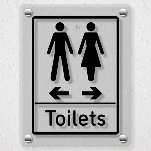 Panneau de sécurité signalisation toilettes hommes femmes plexiglas transparent 200x300