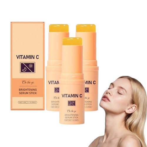Barra de suero facial con vitamina C - Barra de suero iluminador y reafirmante para la cara - Evens tono de piel y aumenta la radiación - Bálsamo sólido de vitamina C Para cara y cuerpo (3 piezas)