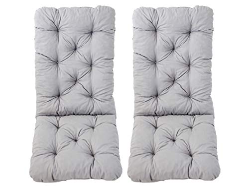 Ambientehome 2er Set Hochlehner Auflage Kissen Hanko Maxi, grau, ca 120 x...