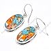 Natural Top Quality Orange Spiny Oyster Turquoise Gemstone 925 Sterling Silver Handmade Orange Stone Dangle Earrings for Women Gift for Wife Girlfriend Mom Sister Daughter