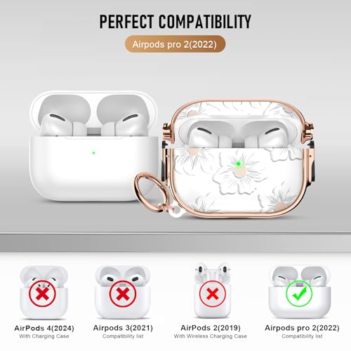 Image of for Airpods Pro 2 Case with Lock,TPU Soft Cases for Airpods Pro Case 2nd /1st Gen,Shockproof for Airpod Pro 2nd Generation Cases Cute Pattern Women Girl with Keychain,Morning Glory
