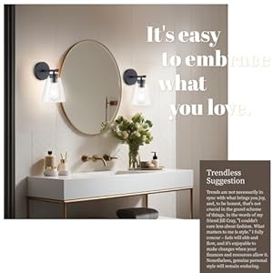 Hamilyeah Black Bathroom Sconces Wall Lighting Farmhouse Wall Sconces Set of 2 Industrial Black Sconces with Clear Glass Shade for Living Room Kitchen Hallway