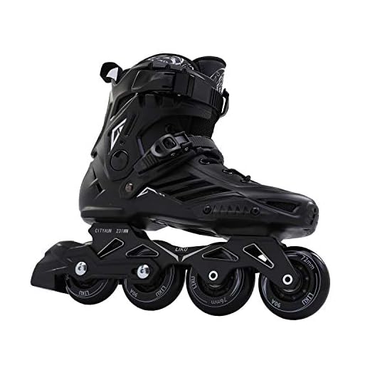 LIKU Unisex Professional Inline Skates for Women Men Adult Youth Black Rollerblade(Men 8,Women 9)