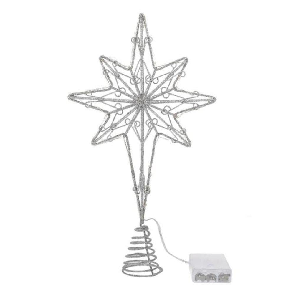 Christbaumschmuck Weihnachtsbaumspitze Sterndekorationen Licht Glitter Baumspitze Stern Eisenhandwerk Weihnachtsbaumspitze Lampe DIY Handwerk Hängen