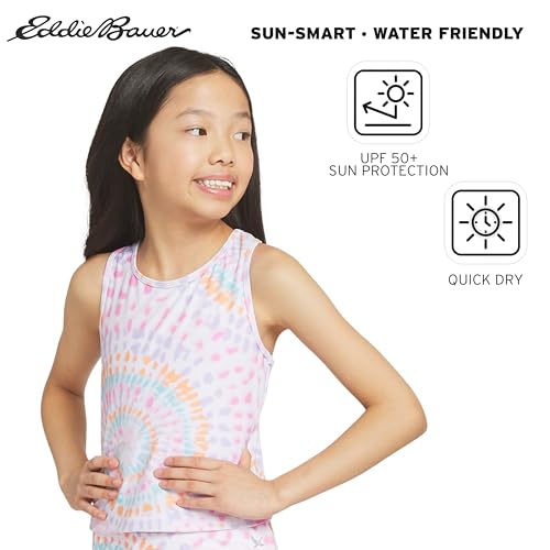 Image of Eddie Bauer Girls' UPF 50+ Swim Bikini Bottom and Racerback Tankini Set