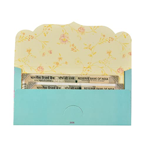 Image of Fonsie cash shagun fancy design envelopes pack of 50 for gifting money on wedding gift, baby shower, shagun, family gatherings(Blue).