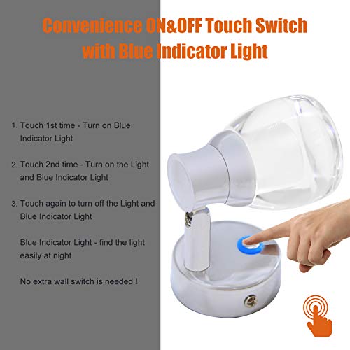 image for Facon 2-Pack LED RV Wall Sconce LED Decor Lamp Bedside Reading Light w