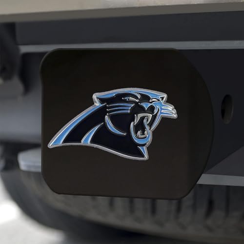 image for Carolina Panthers NFL Black Metal Hitch Cover with 3D Colored Team Log