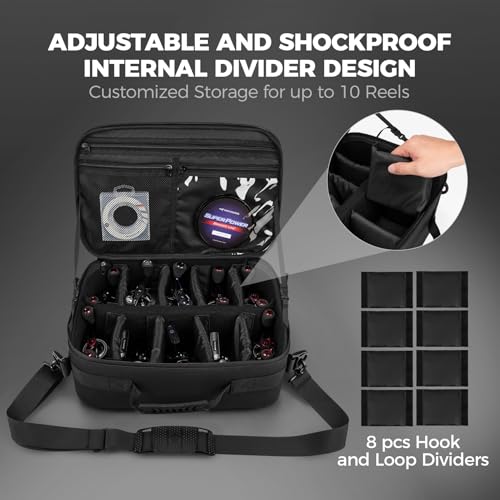 KastKing Fishing Reel Case Medium & Large, Customize Storage, Shockproof Internal Divider Design, Rigid Structural Loadmaster System, Tough and Water-resistant, Keep Reels Protective, Two Size Options by KastKing - Image 3