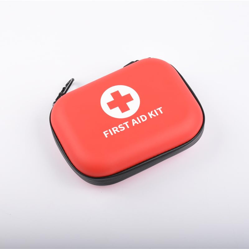 104 Pieces First Aid Kit Travel, Must Have Survival Kit for Treating Wounds, Easy to Carry Substitute of First Aid Box for Home, Camping Accessories, Water Proof Emergency Kit with Essentials