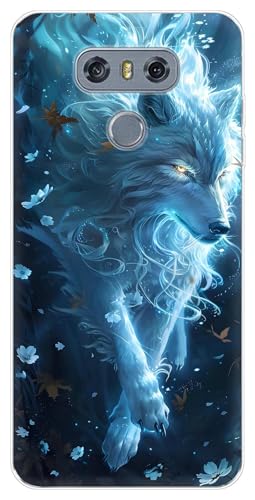 YonderYM Compatible con LG G6 Funda,Suave Silicona TPU Antigolpes Protectora Case,Anti-Choque Carcasa Protectora, Anti-Arañazos Case Lobo