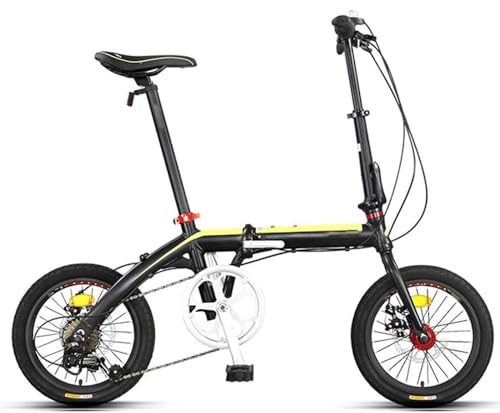Kcolic Mini Bicicleta Plegable Aluminio Ligero 7 Velocidades, 16 Pulgadas, Freno Disco Doble, Ciclismo Aire Libre