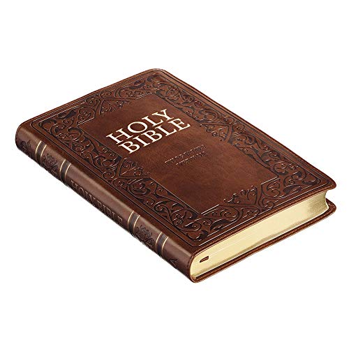 Kjv Holy Bible, Standard Size Faux Leather Red Letter Edition - Thumb Index & Ribbon Marker, King James Version, Medium Brown #TOP4